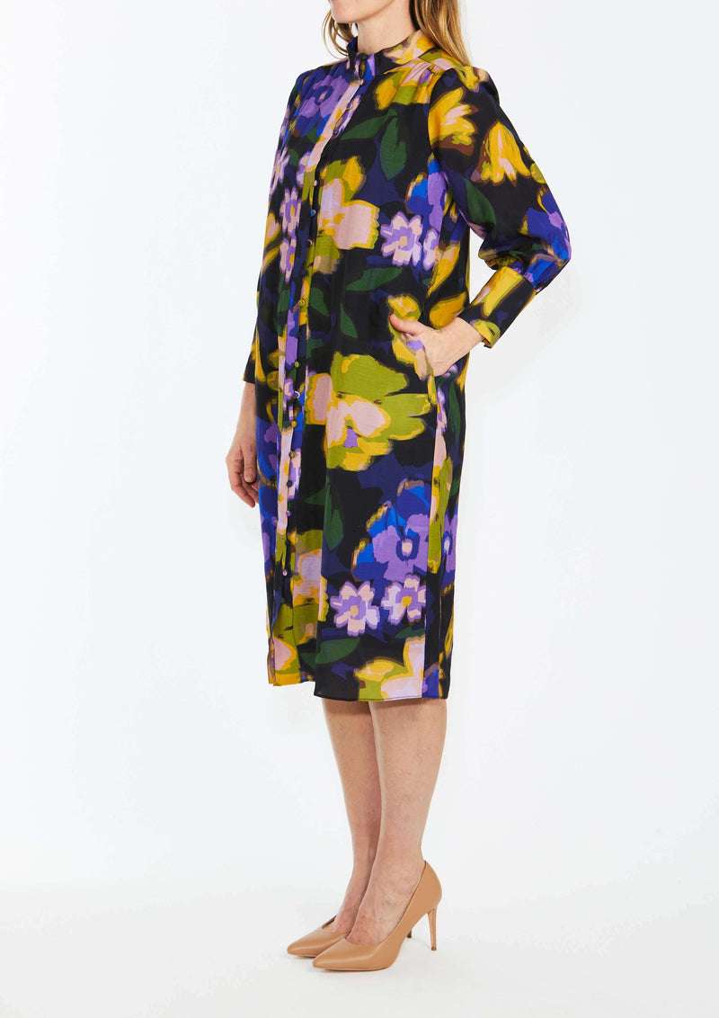 Ping Pong Shirt Dress in Black Floral