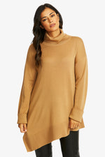 Ping Pong Merino Asymmetric Pullover in Butterscotch