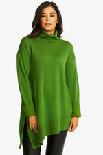 Ping Pong Merino Asymmetric Pullover in Fern