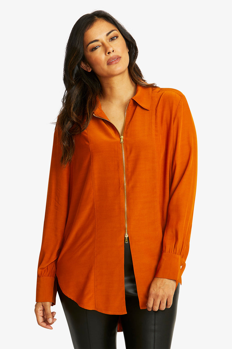 Ping Pong Allegra Zip Shirt in Cashew