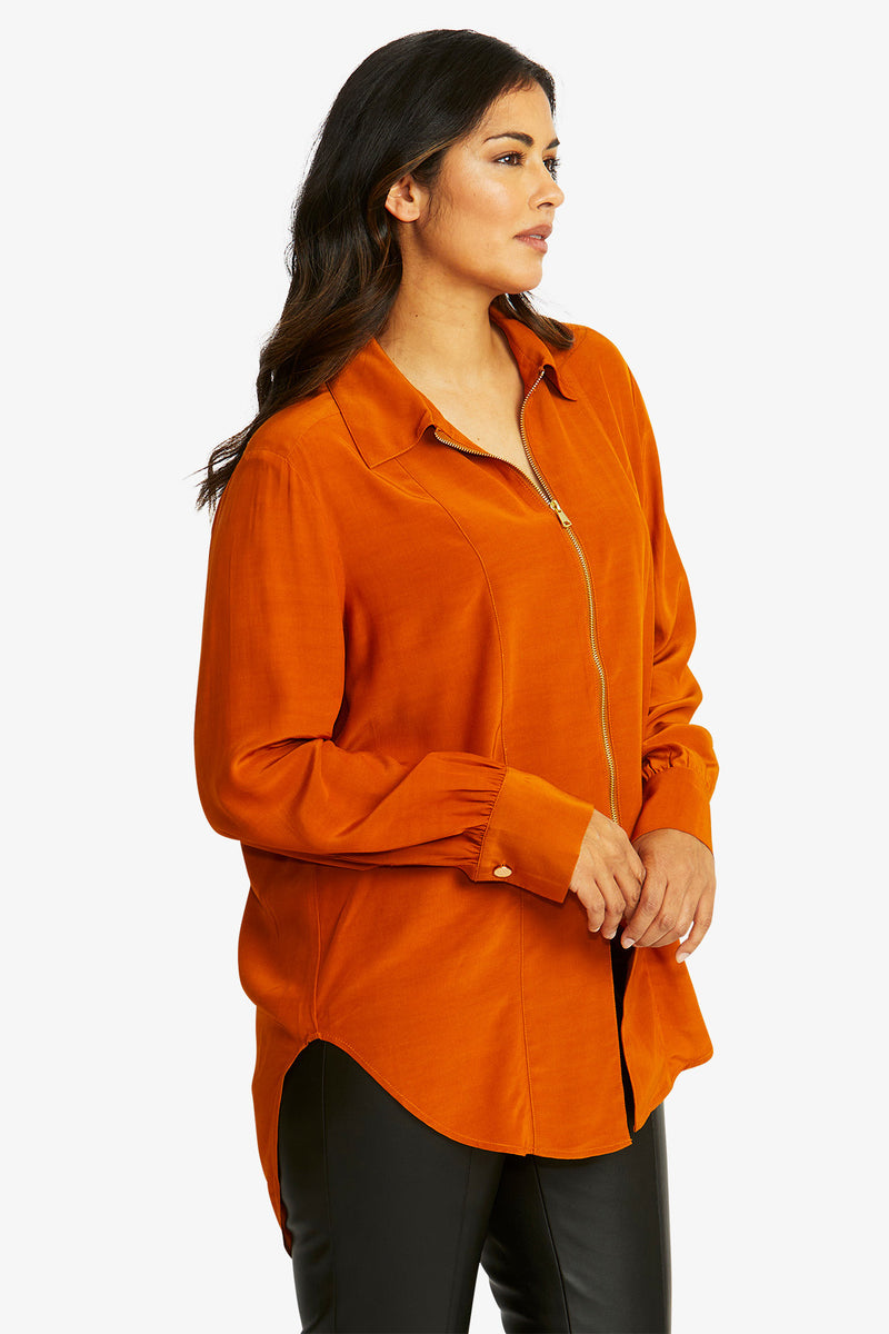 Ping Pong Allegra Zip Shirt in Cashew