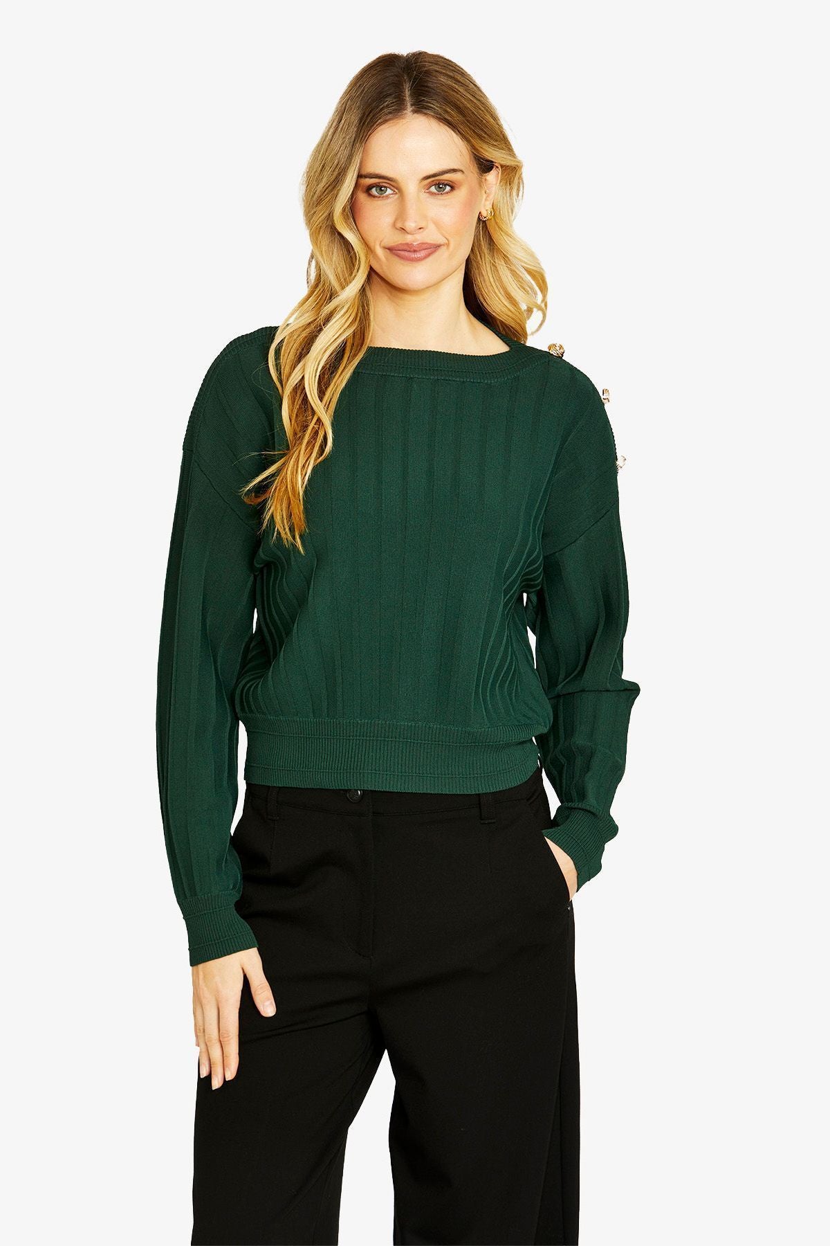 Ping Pong Milano Button Pullover in Clover