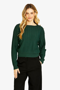Ping Pong Milano Rib A-Line Skirt in Clover