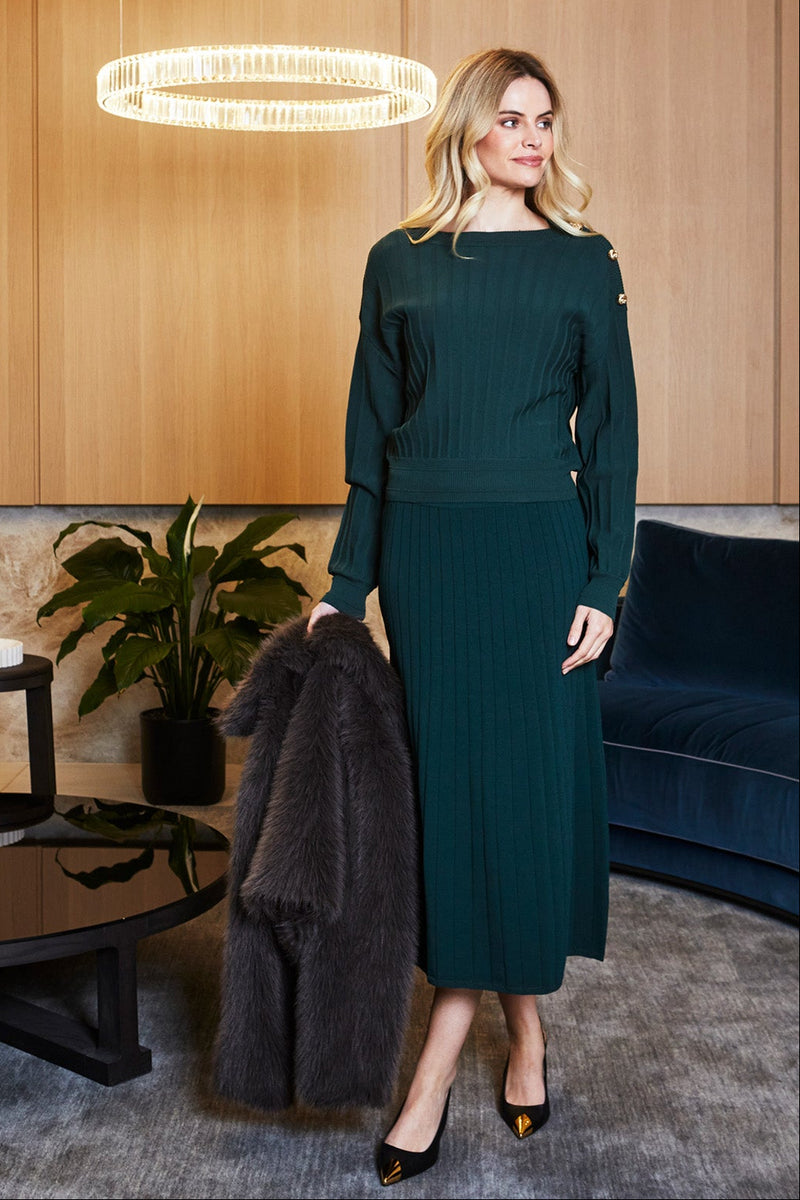 Ping Pong Milano Button Pullover in Clover