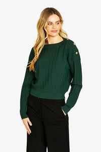 Ping Pong Milano Rib A-Line Skirt in Clover