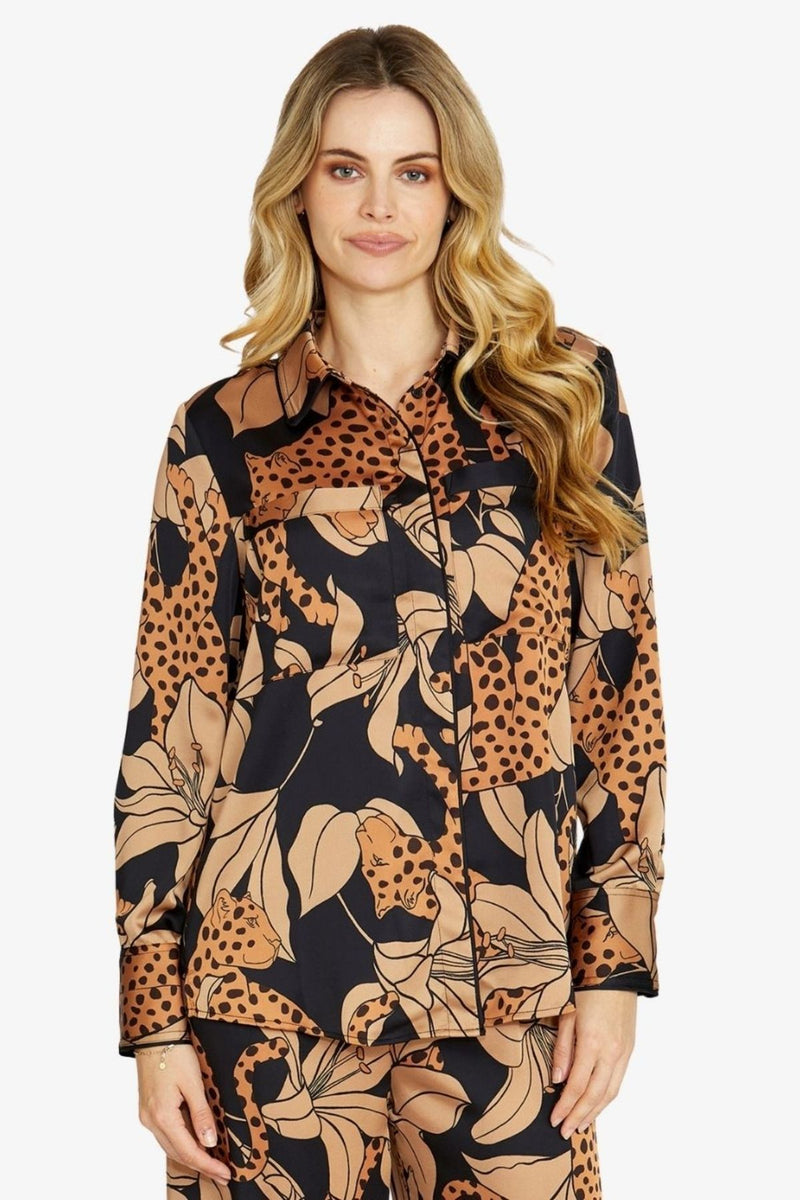 Ping Pong Spliced Shirt in Animal