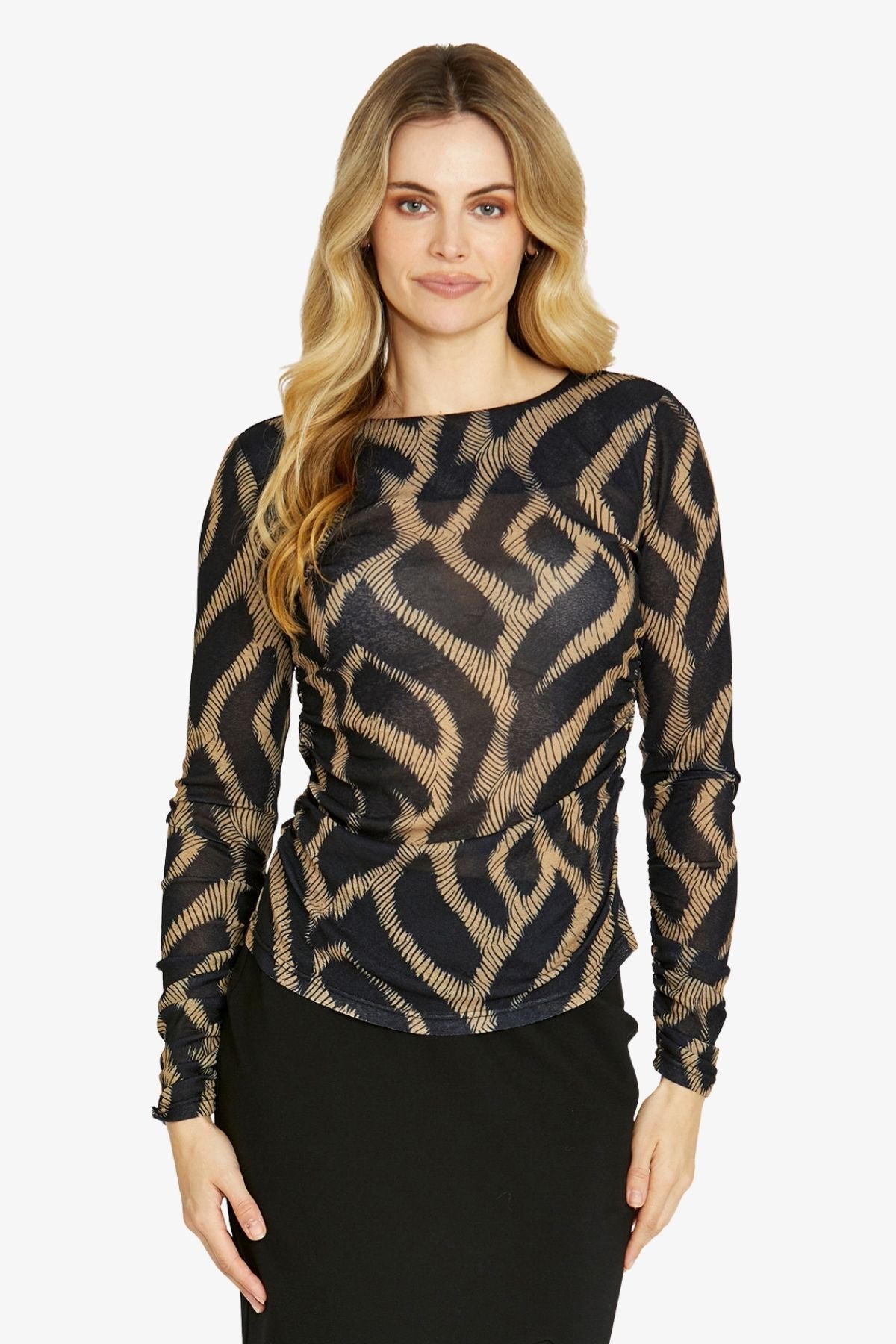 Ping Pong Mesh Top in Savannah Waves