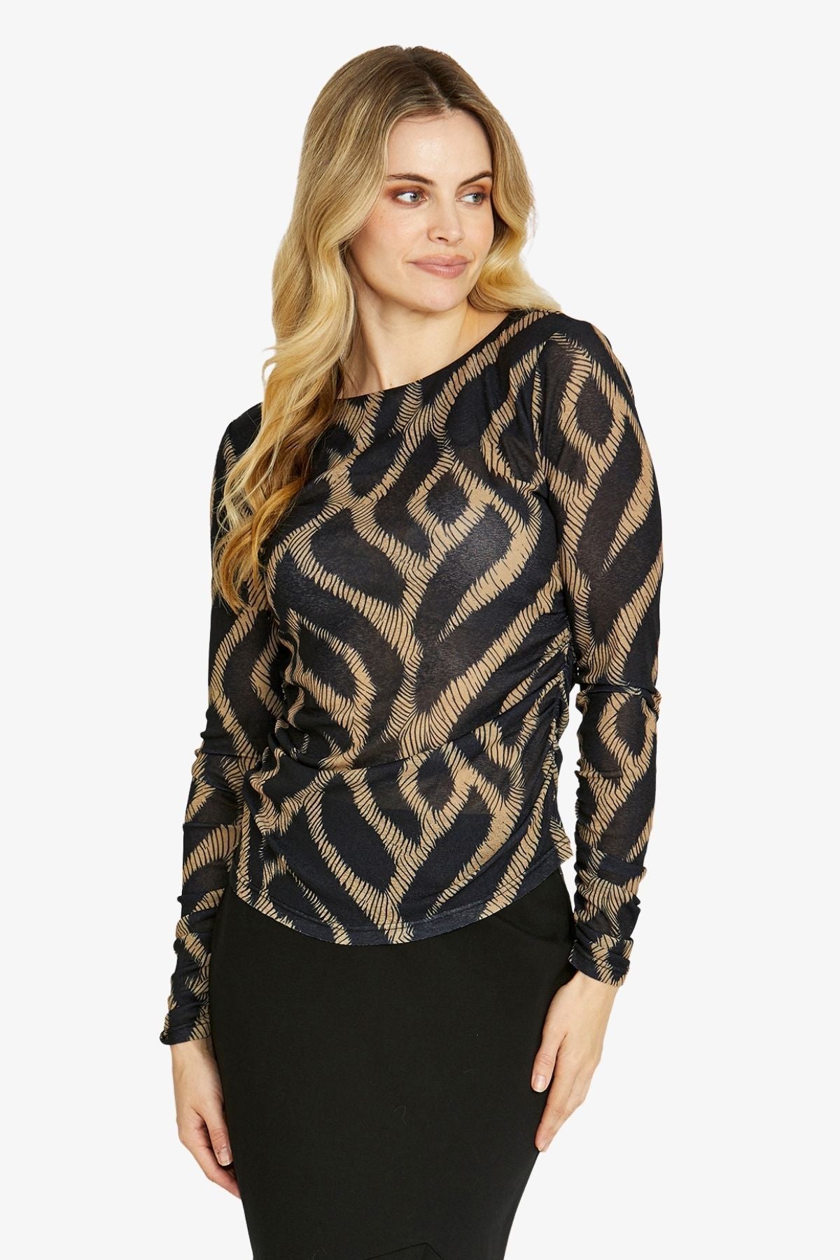Ping Pong Mesh Top in Savannah Waves