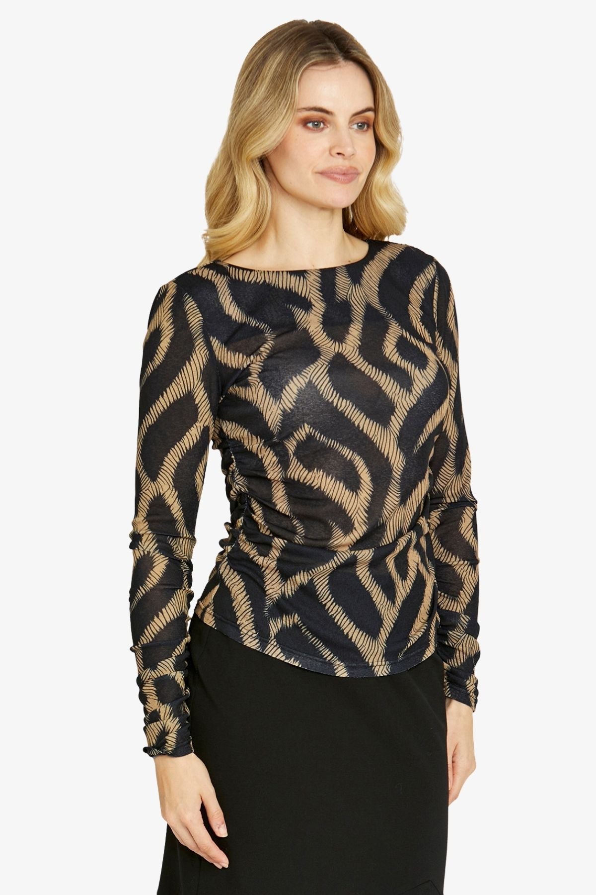 Ping Pong Mesh Top in Savannah Waves