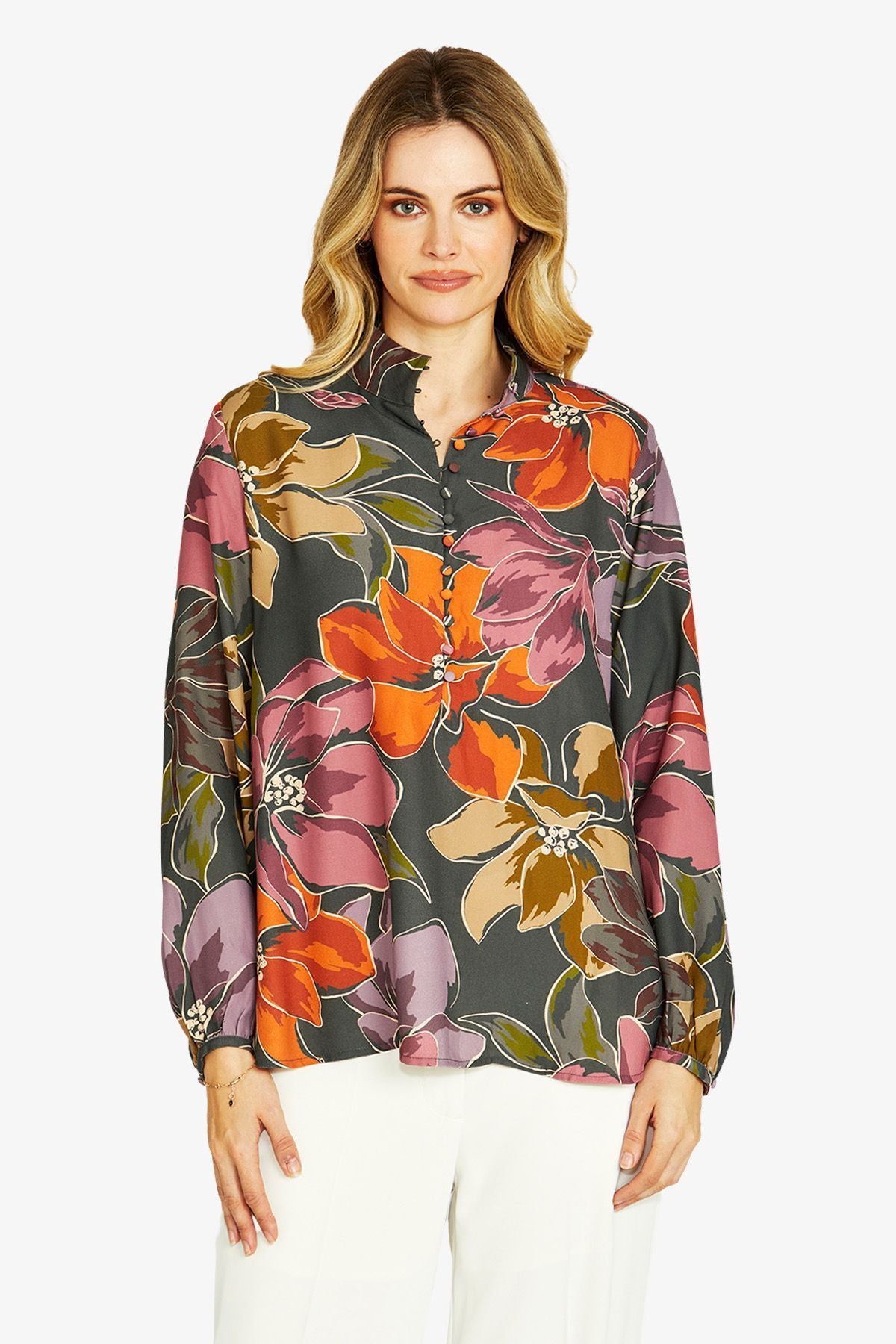 Ping Pong Button Blouse in Magnolia