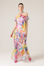 Sacha Drake Paradise Tanager Dress in Bright Abstract Floral