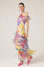 Sacha Drake Paradise Tanager Dress in Bright Abstract Floral