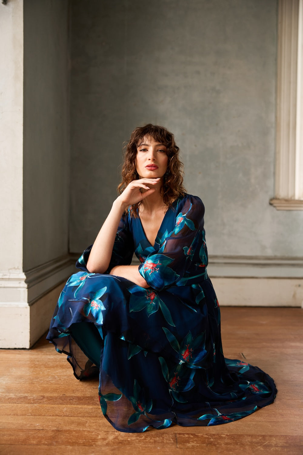 Sacha Drake PENDULUM Wrap Dress in Teal Coral Floral