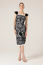 Sacha Drake Pica Pica Dress in Black White Ribbon