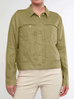 Ping Pong Everyday Linen Jacket in Olive 555407