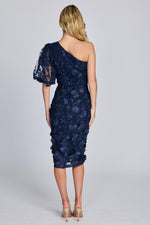 Romance Blake One Sleeve Dress in Navy Wild Flower