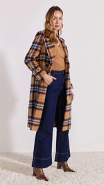 Staple The Label Sabine Check Coat in Camel Check