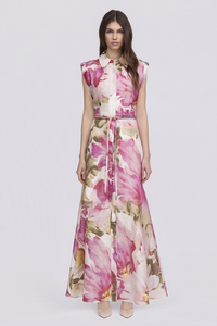 Sofia Irina DANA Maxi Dress in Pink Olive Floral