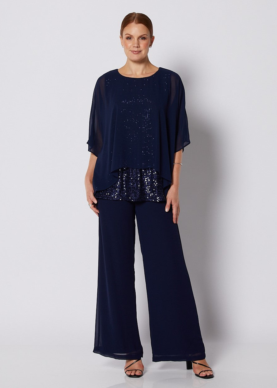 Philosophy ONYX Layer Sparkle Top in Navy