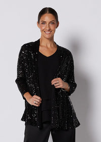 Philosophy SALLY Sequin Jacket in Black Sparkle