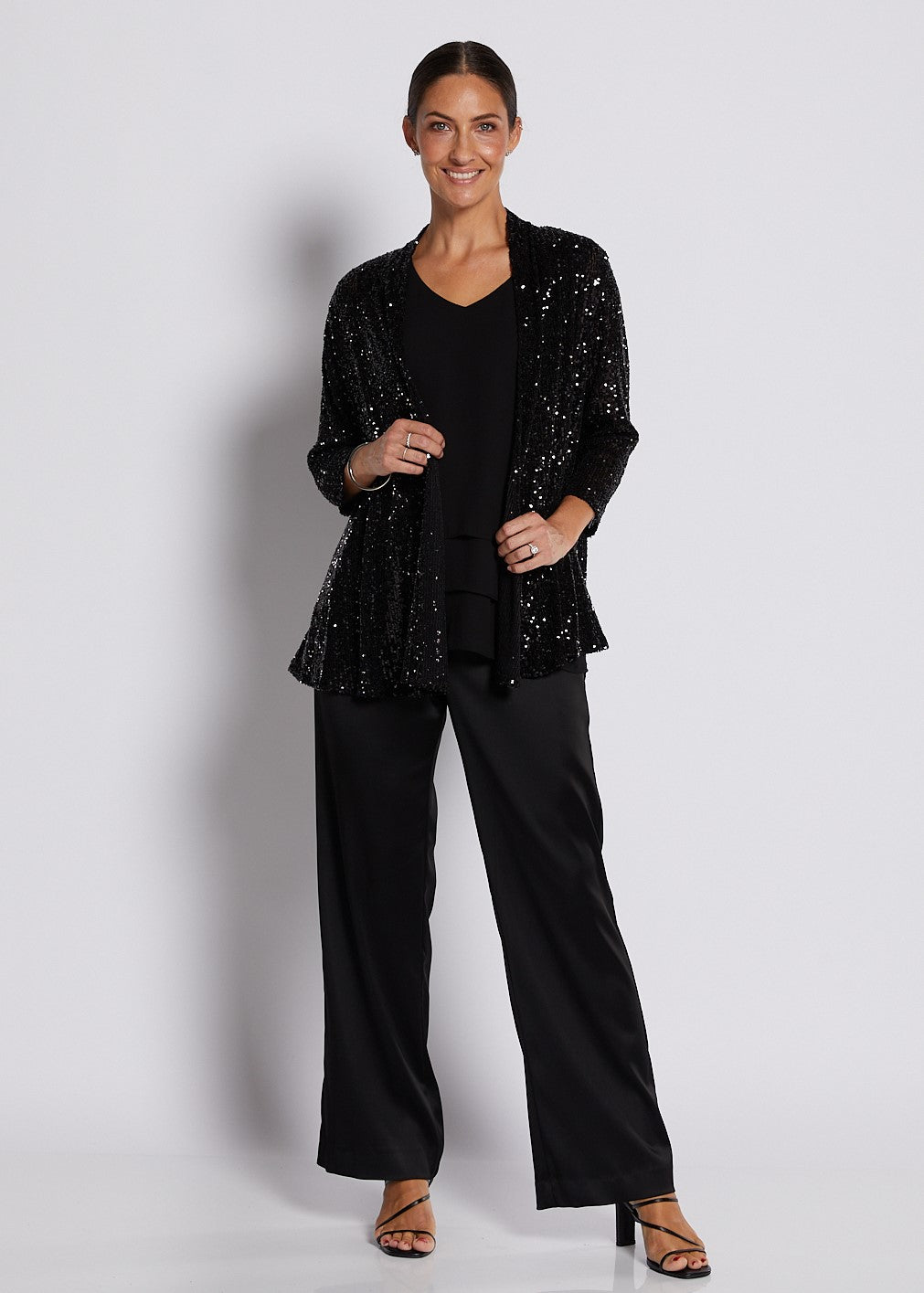 Philosophy SALLY Sequin Jacket in Black Sparkle