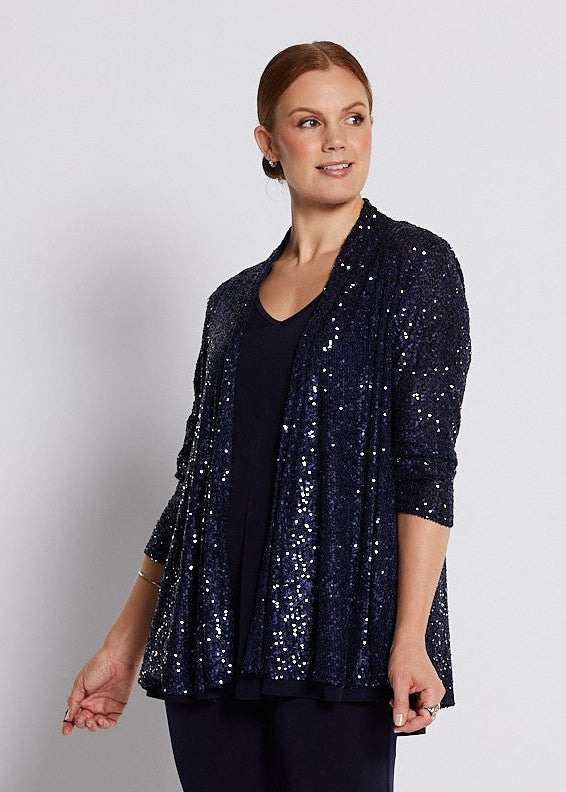 Philosophy SALLY Sequin Jacket in Navy Sparkle