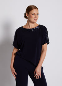 Philosophy SHIMMER Top in Black Sequin