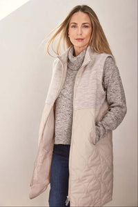 See Saw Boiled Wool Quilted Vest in Natural