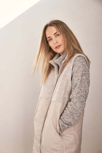 See Saw Boiled Wool Quilted Vest in Natural