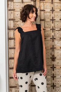 See Saw Square Neck Top in Black