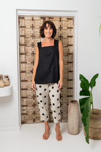 See Saw Square Neck Top in Black