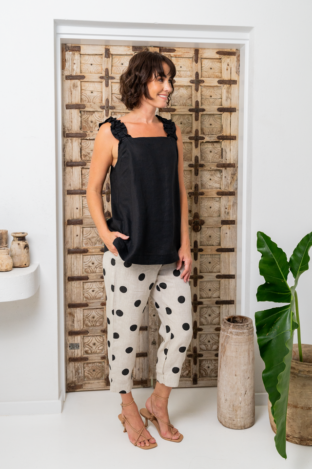 See Saw Square Neck Top in Black