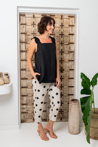 See Saw Square Neck Top in Black
