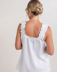 See Saw Square Neck Top in White