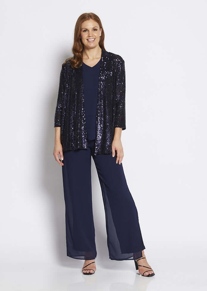 Philosophy SALLY Sequin Jacket in Navy Sparkle