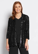 Philosophy SALLY Sequin Jacket in Black Sparkle