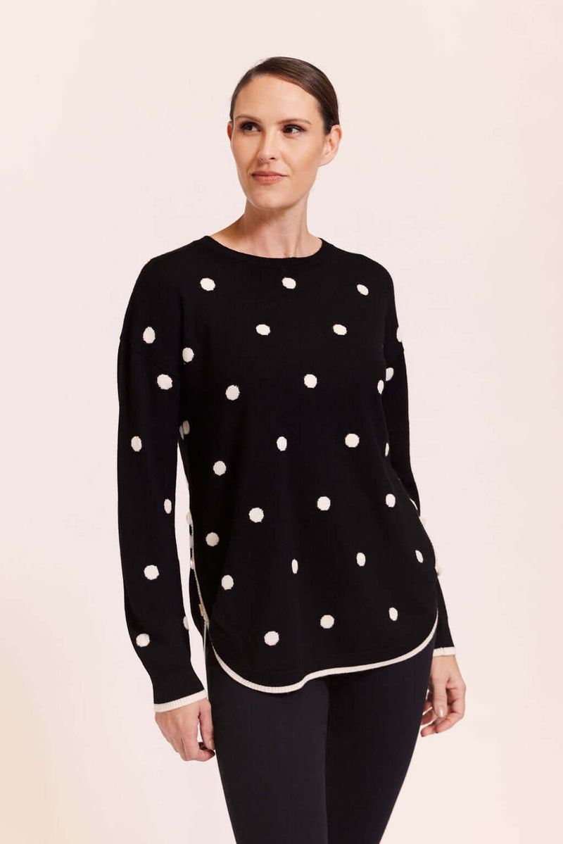 See Saw Spot Sweater in Black White