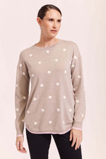 See Saw Spot Sweater in Wheat White