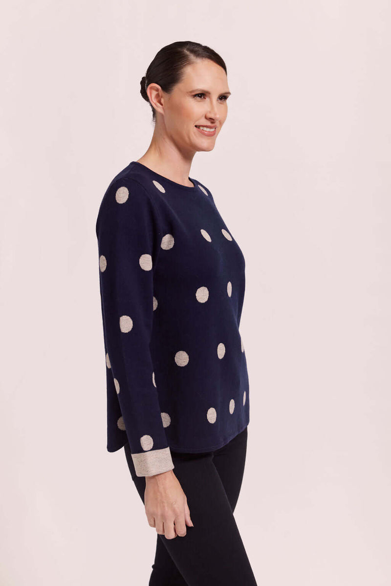 See Saw Spot Sweater in Navy