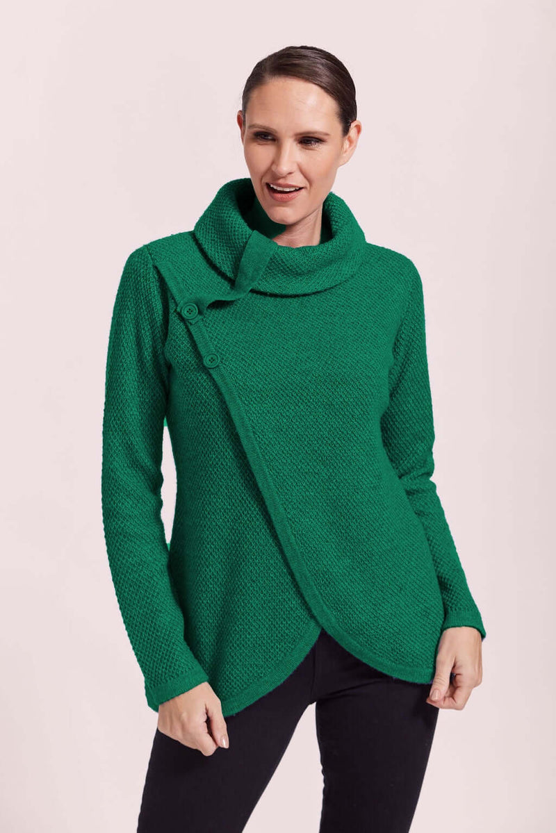 See Saw Moss Stitch Sweater in Green