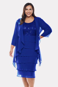 Layla Jones Layered Dress & Jacket in Royal LJ0467