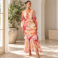 Elliatt SYLVANA Long Sleeve Gown in Floral