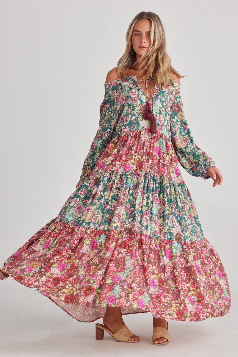 Talisman Damascus Dress in Rose Garden