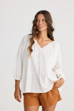 Talisman Isla Blouse in White Broderie