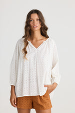 Talisman Isla Blouse in White Broderie