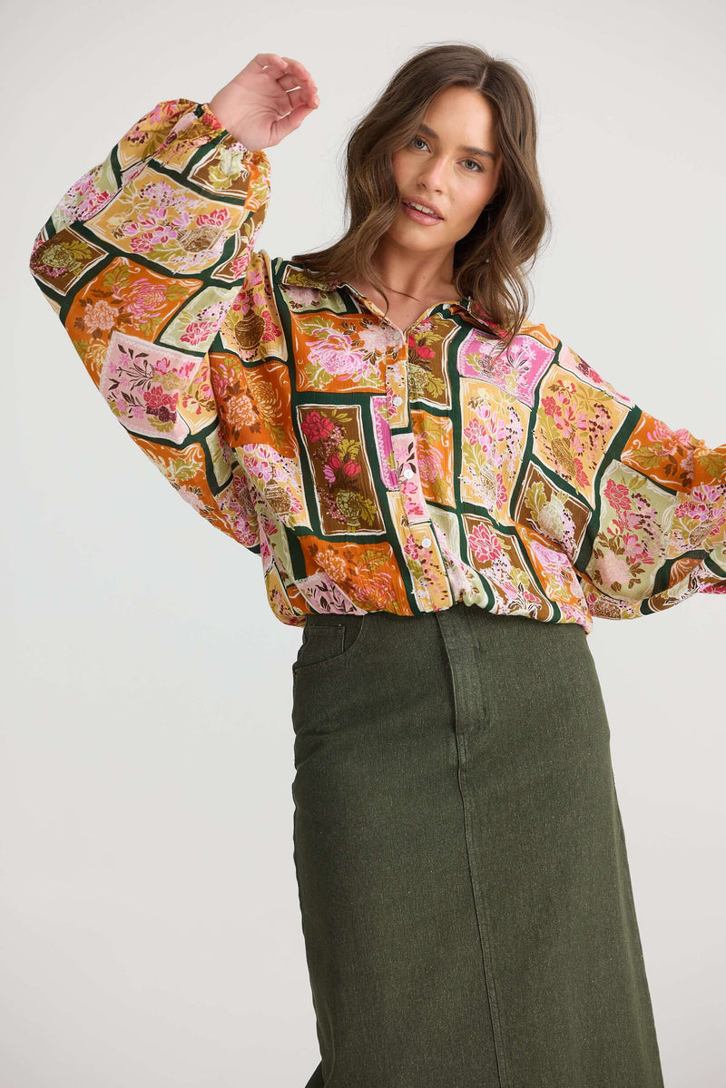 Talisman Hazel Shirt in Postcard Petals