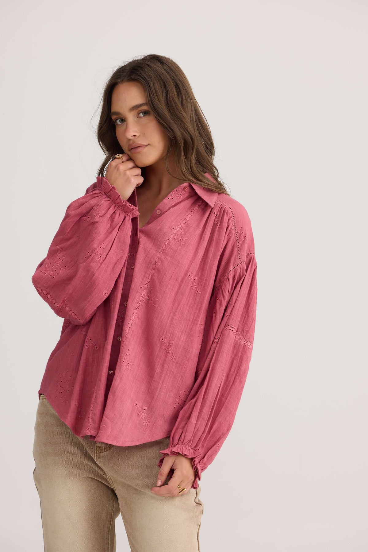 Talisman Anastasia Shirt in Rose Pink