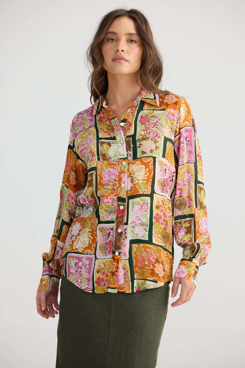 Talsiman Flower Child Shirt in Postcard Petals