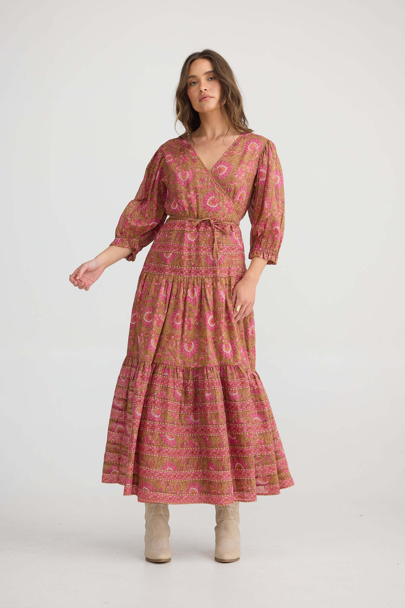 Talisman Tara Wrap Dress in Autumn Spritz