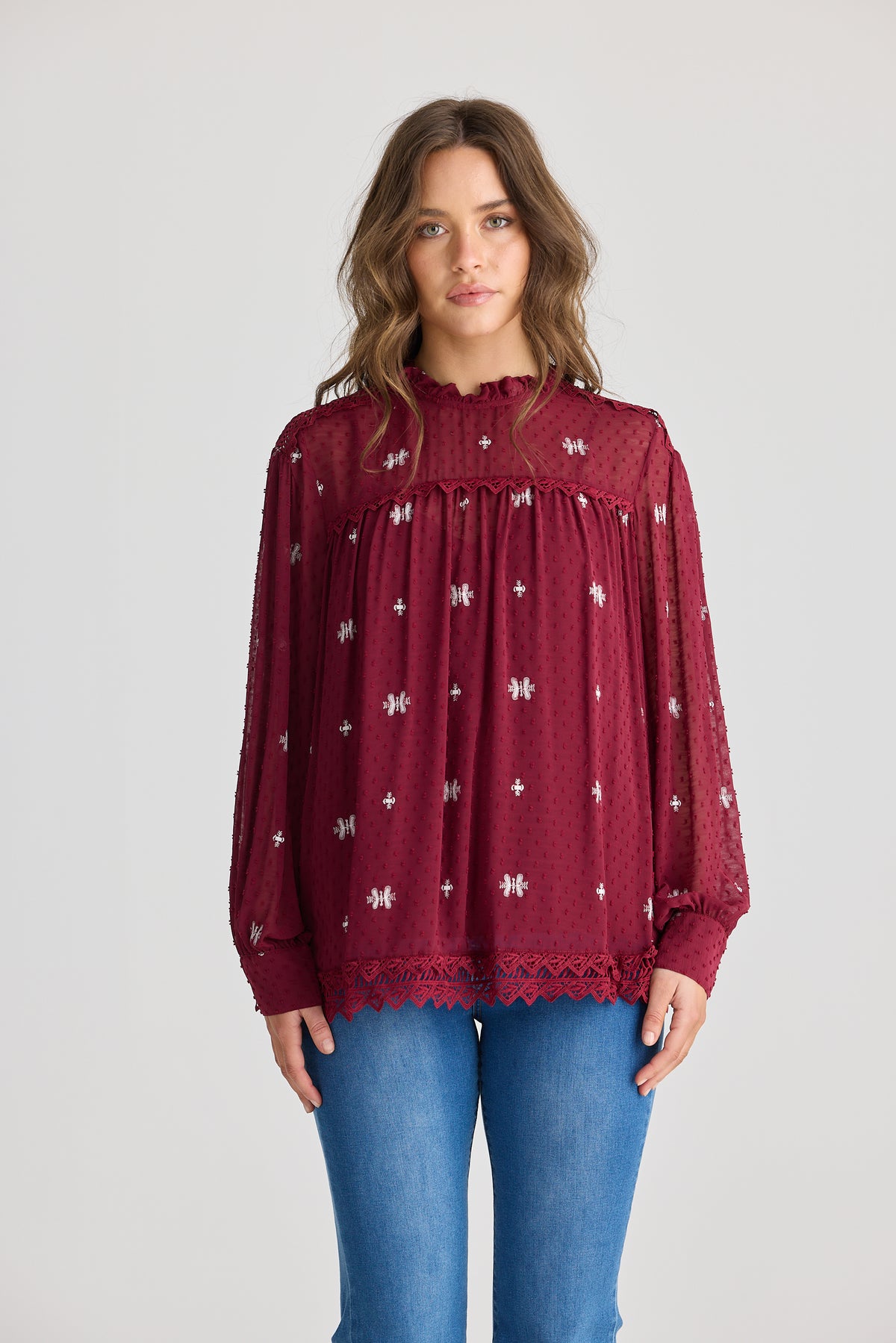 Talisman Ellidy Blouse in Red Wine